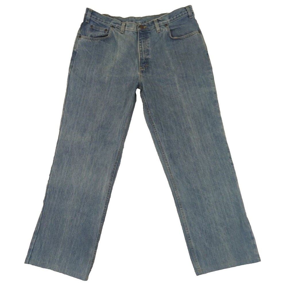 Bills Khakis Mens Jeans Sz 34x28 Straight Blue Made in USA 100% Cotton 5S32/SWD